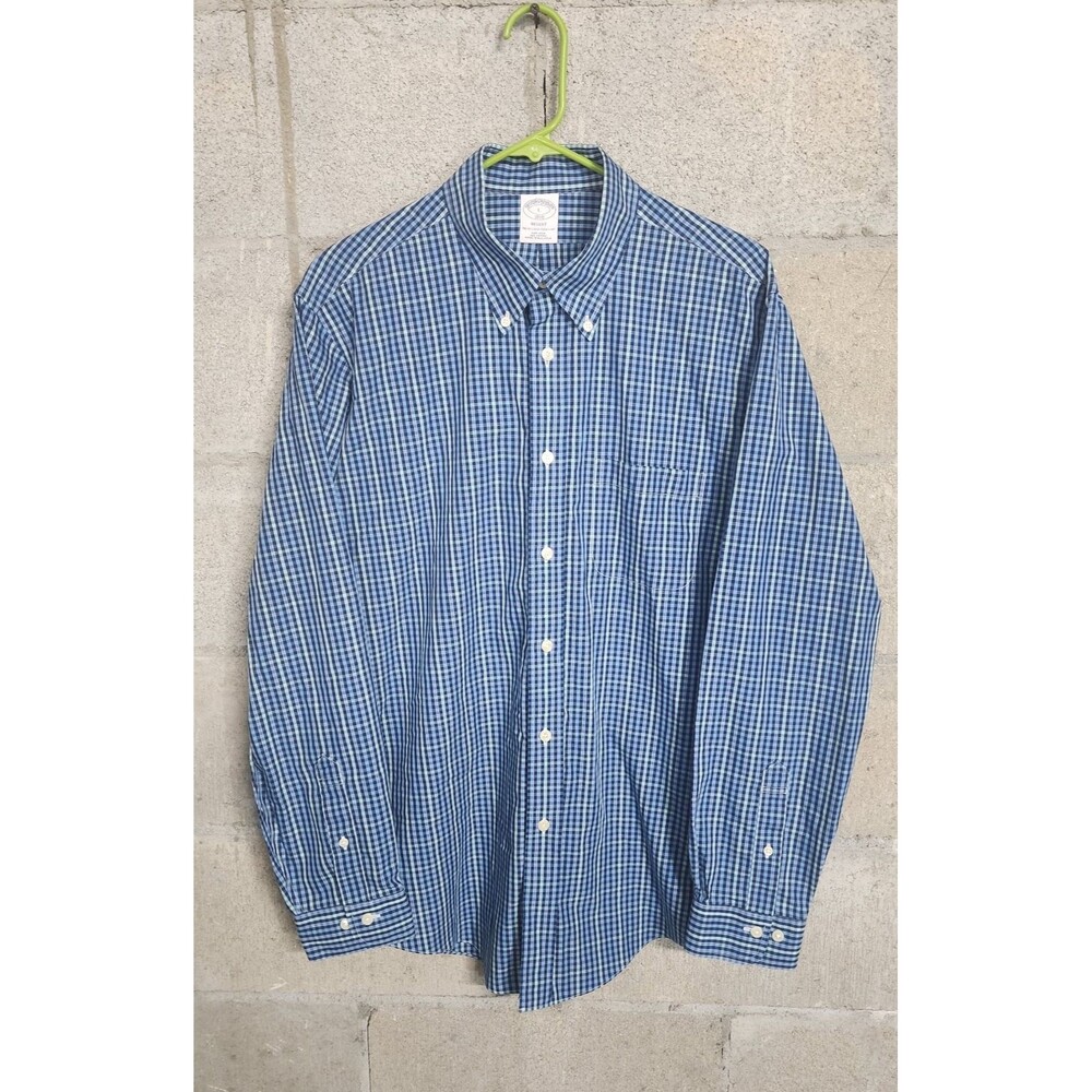 Brooks Brothers Regent Long Sleeve Button Down Men's Check Shirt Size L